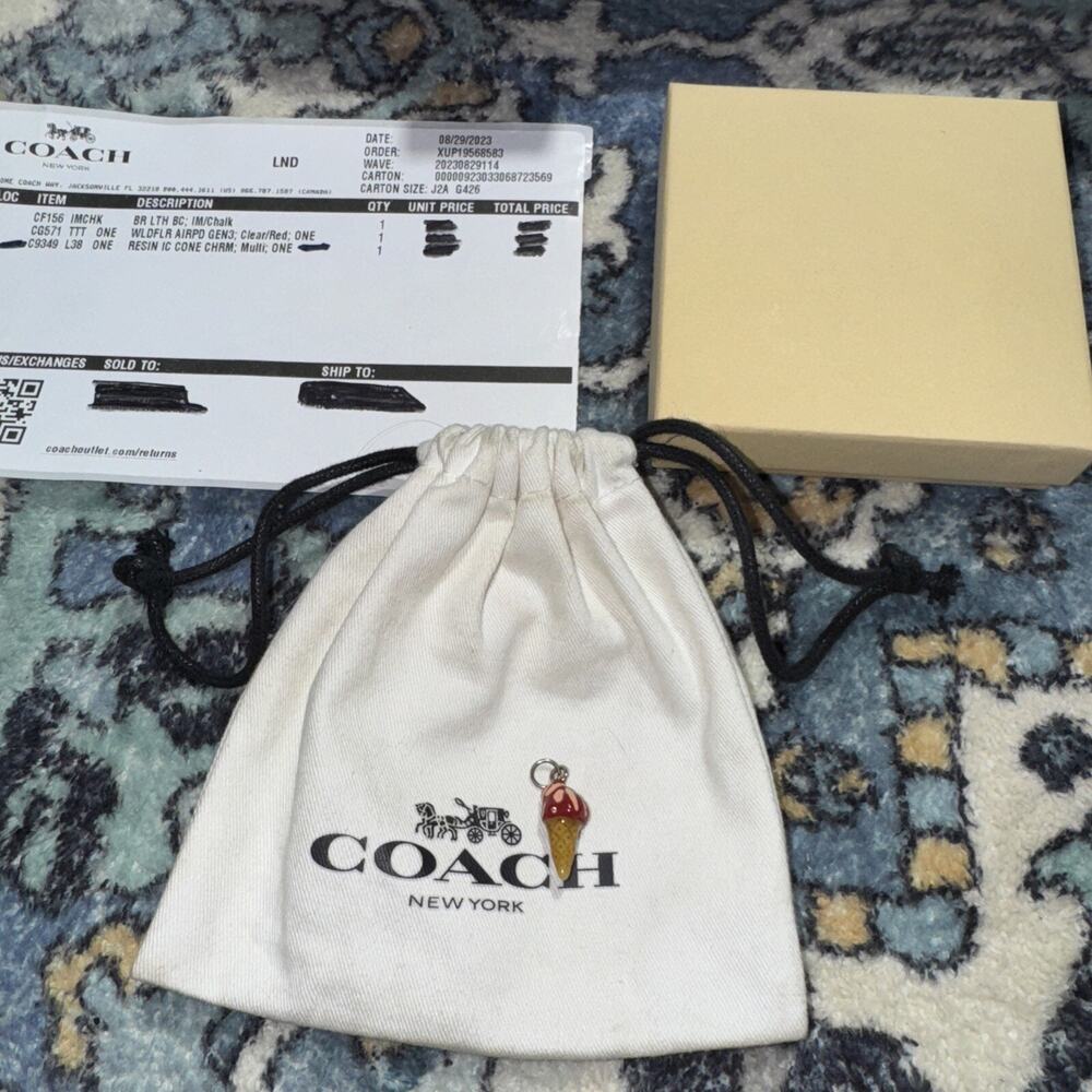 Coach Retro Ice Cream Cone Charm NWOT